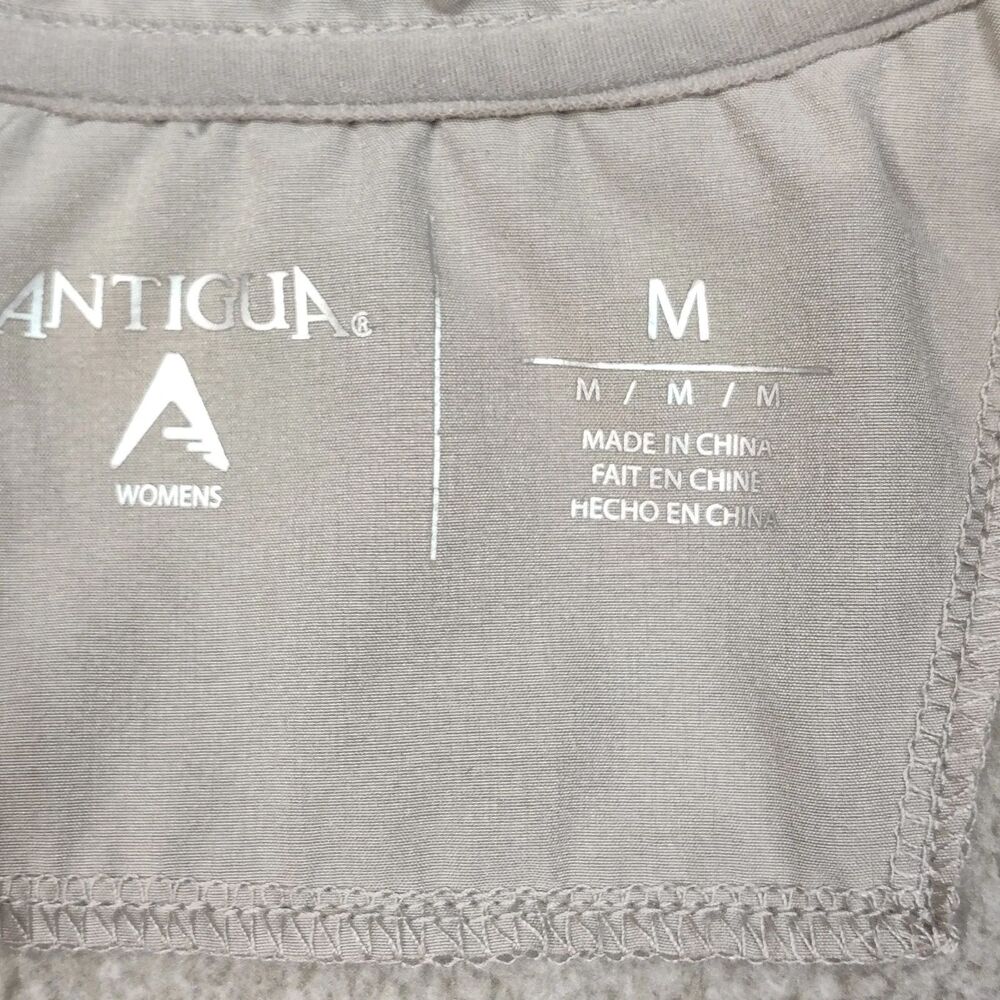 Antigua Women’s Medium Clemson Tigers Full Zip Vest Beige Textured Fleece - Picture 4 of 8